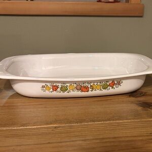 Vintage White Spice of Life Corningware Baking Dish